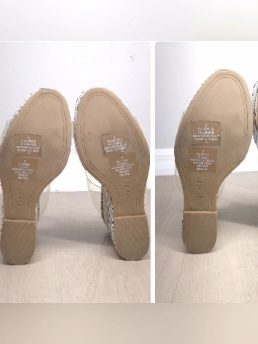 Clear Strap Snake Print Wedge Sandals - Express